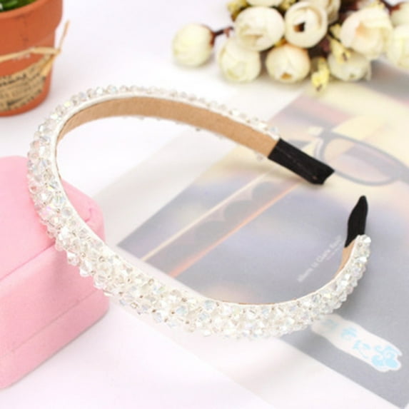 GZWYHT Headbands for Women,Hair Accessories Korean Women Hairband Crystal Headband Hairband Headwear Hair Accessories Hair Bands,Hair Ties,Workout Headbands White