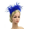 thumbnail image 1 of GZWYHT Headbands for Women,Hair Accessories Vintage Colorful Burlesque Headpiece Flapper Ostrich Feather Fancy Headband Hair Bands,Hair Ties,Workout Headbands Blue, 1 of 6