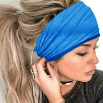 GZWYHT Headbands for Women,Hair Accessories Women Print Headband Elastic Head Wrap Hair Band Bandana Headband Skincare Headband,Hair Bands,Head Scarf Blue