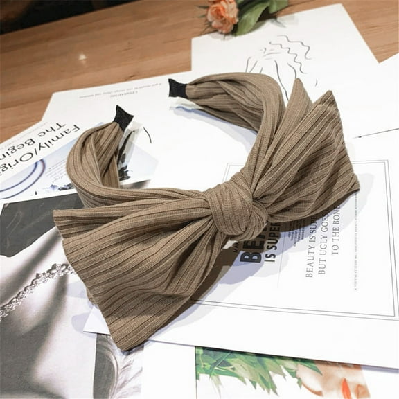 GZWYHT Headbands for Women,Hair Accessories Women's Solid Bow Headband Creative Headwear Accessories Headband Hair Bands,Hair Ties,Workout Headbands Khaki