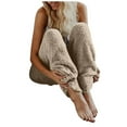 thumbnail image 1 of GZWYHT High Waisted Pants,Sweatpants Women,Womens Winter Thickened Elastic Fleece Plush Thermal Full Length Legging Pants,Pants for Women,Palazzo Pants,Work Pants,Yellow,S, 1 of 4