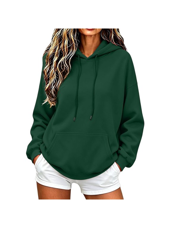 Hoodies for Women Hooded Sweatshirt Crop Top Hoodies Workout Sweaters Workout Hoodie Women Fitted Hoodies for Women Pullover Hoodies Crop Sweatshirts Crop Sweater Boxy Fit Hoodies Green S