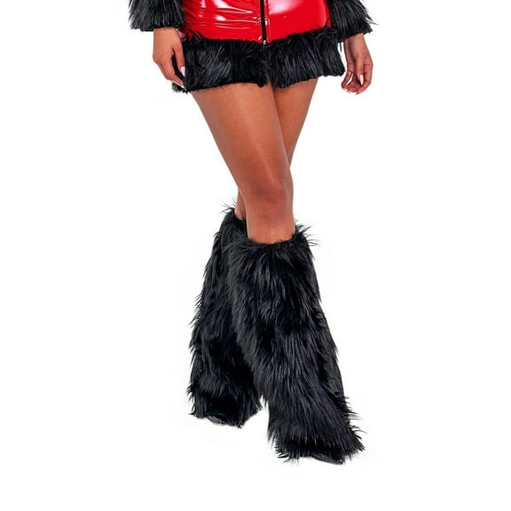 GZWYHT Leg Warmer,Knee High Stockings Faux Fuzzy Leg Warmers For Women Girls Fleece Boot Cuff Cover Covers Christmas Cosplay Party Accessory Set Slouch Socks,Clearance,Scrunch Socks Black