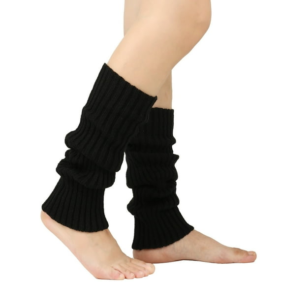 GZWYHT Leg Warmer,Knee High Stockings Women Juniors Neon Ribbed Leg Warmers For Eighty's Party Sports Yoga Slouch Socks,Clearance,Scrunch Socks Black