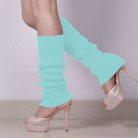 GZWYHT Leg Warmer,Knee High Stockings Womens Warm Wool Socks Womens Winter Solid Color Adult Leg Sets Pile Socks Knitted Leg Sets Solid Color Slouch Socks,Clearance,Scrunch Socks Blue