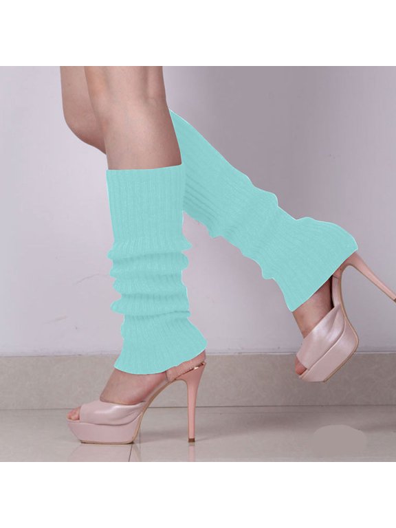 Leg Warmer,Knee High Stockings Womens Warm Wool Socks Womens Winter Solid Color Adult Leg Sets Pile Socks Knitted Leg Sets Solid Color Slouch Socks,Clearance,Scrunch Socks Blue