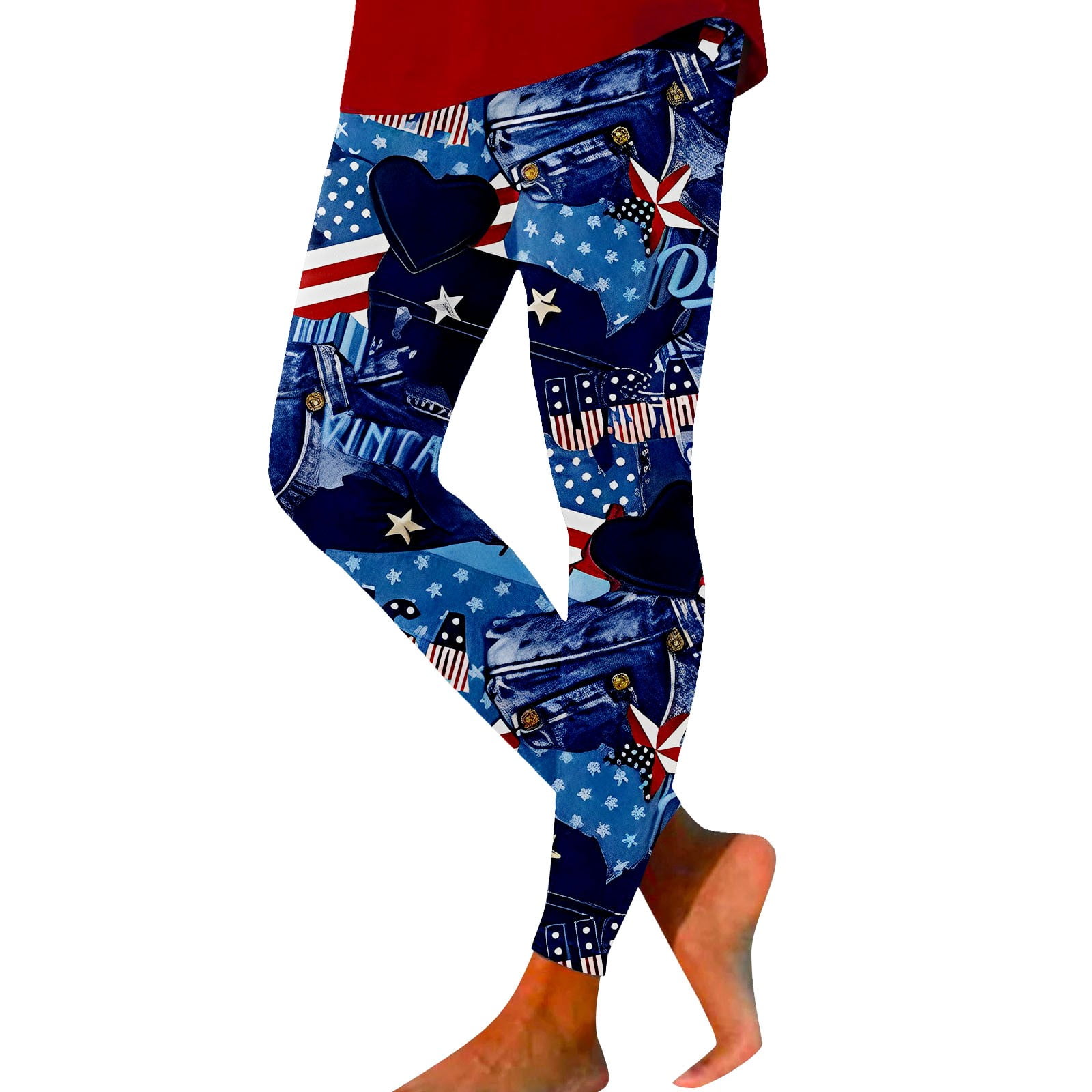 GZWYHT Leggings for Women,Petite Pants,Patriotic High Waist Fourth Of