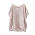 thumbnail image 1 of GZWYHT Linen Tops For Women，Tunic Tops Short Sleeve Shirts for Women Cotton Blouses for Women Tunic Shirts for Women Cotton Tops for Women Summer Vacation Top Brown 2XL, 1 of 8