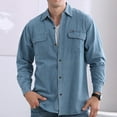 thumbnail image 1 of GZWYHT Mens Casual Button Down Shirts,Mens Shirts Men Long Sleeve Autumn Winter Casual Denim Shirts Fashion Top Blouse Shirts Long Sleeve Shirts,Big And Tall Shirts Light blue XL, 1 of 7