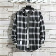 thumbnail image 1 of GZWYHT Mens Casual Button Down Shirts,Mens Shirts Mens Casual Fall Shirt Lapel Button Long Sleeve Shirt Tops Men's Cardigan Long Sleeve Shirts,Big And Tall Shirts Black 4XL, 1 of 3