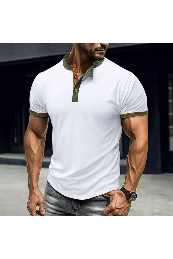 Mens Polo Shirts,Mens Shirts 2025 Men's Short Sleeve T Shirt Sports Fitness Men's Outdoor Travel Casual Base Top Mens Undershirts,Big And Tall Shirts White XL