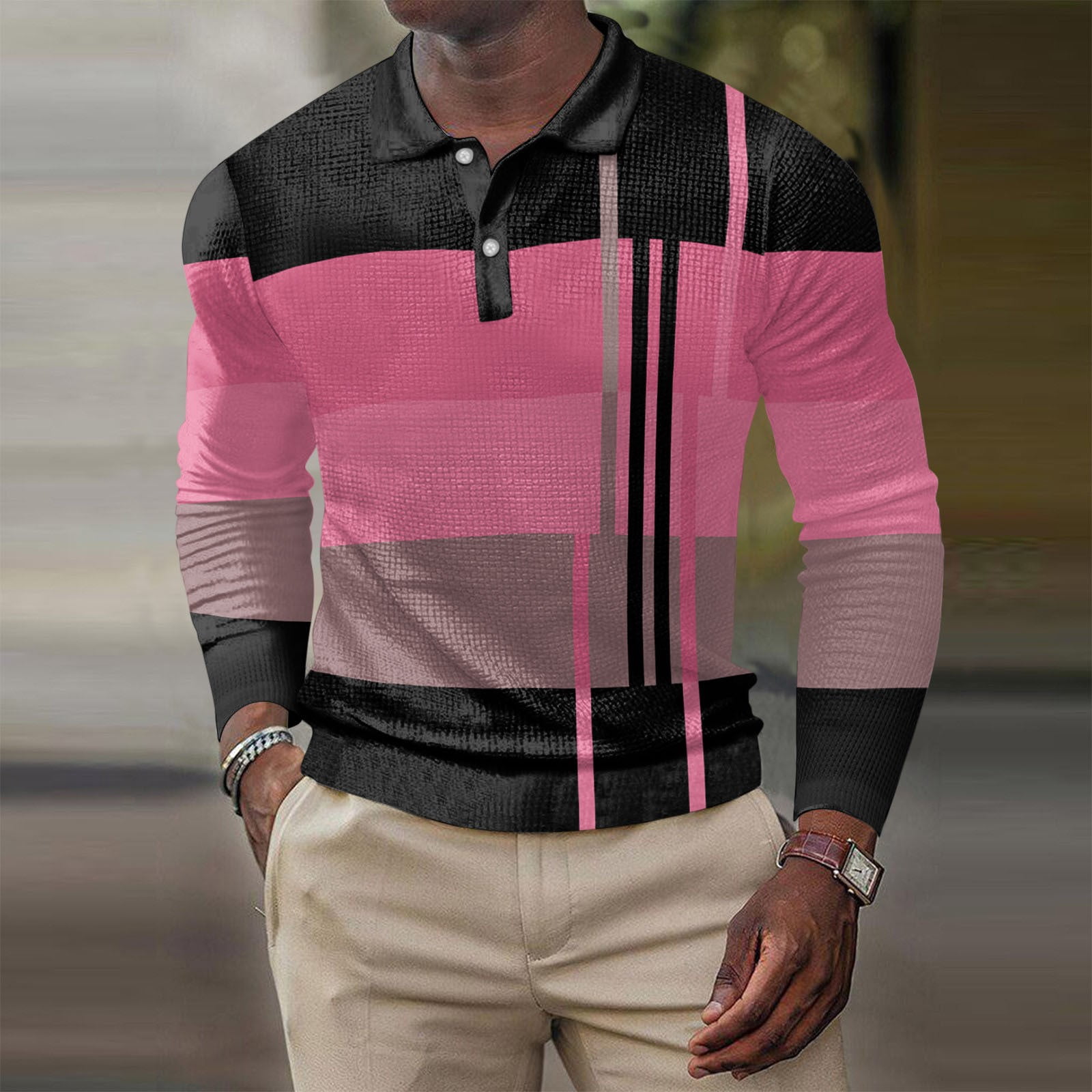 GZWYHT Mens Polo Shirts,Mens Shirts Checkered Pattern Shirt Button Up ...