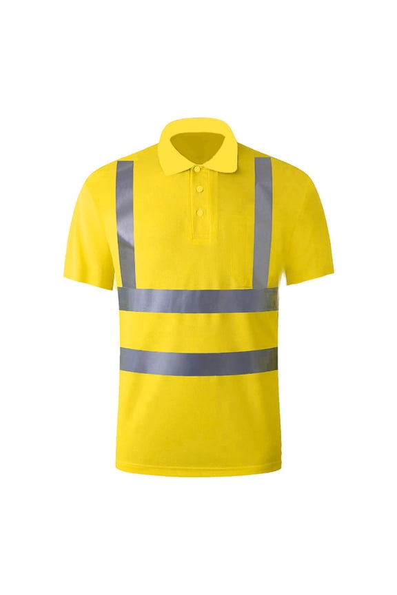 Mens Polo Shirts,Mens Shirts High Visibility Sweatshirt For Men Pullover Hi Vis Hoodie Pullover Sweatshirt Reflective Short Sleeve Sweatshirt Tops Big And Tall Shirts,Workout Shirts Yellow 4XL