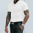 thumbnail image 1 of GZWYHT Mens Polo Shirts,Mens Shirts Male Summer Solid Print T Shirt Turn Down Collar Raglan Sleeve Tops T Shirt Big And Tall Shirts,Workout Shirts White XL, 1 of 5