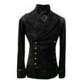 thumbnail image 1 of GZWYHT Mens Polo Shirts,Mens Shirts Men's Retro Collar Solid Color Button Vest Mens Dress Shirts,Long Sleeve Shirts Black XL, 1 of 4