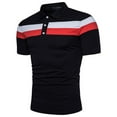 thumbnail image 1 of GZWYHT Mens Polo Shirts,Mens Shirts Striped Men'S Clothing Splicing Fashion Casual Lapel Short Sleeved Men'S Top Big And Tall Shirts,Workout Shirts Black XL, 1 of 2