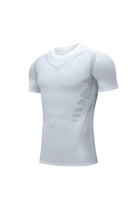 Mens T-Shirts,Compression Shirt Men Compression Shirts Men Short Sleeve Base Layer Athletic Undershirt Gear Workout T Shirt Mens Undershirts,Tshirts Shirts White XL