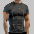 thumbnail image 1 of GZWYHT Mens T-Shirts,Compression Shirt Men Summer High Elasticity Breathable Sports Tight Short Sleeve Pattern Print Quick Dry Fitness Top Tshirts Shirts,Workout Shirts Dark Gray 5XL, 1 of 5