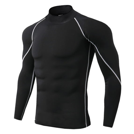 GZWYHT Mens T-Shirts,Compression Shirt Men's Breathable Sports Winter Underwear Base Layer Topstight-fitting Long-sleeved Quick-Drying Fitness Top Tshirts Shirts,Workout Shirts Grey 3XL