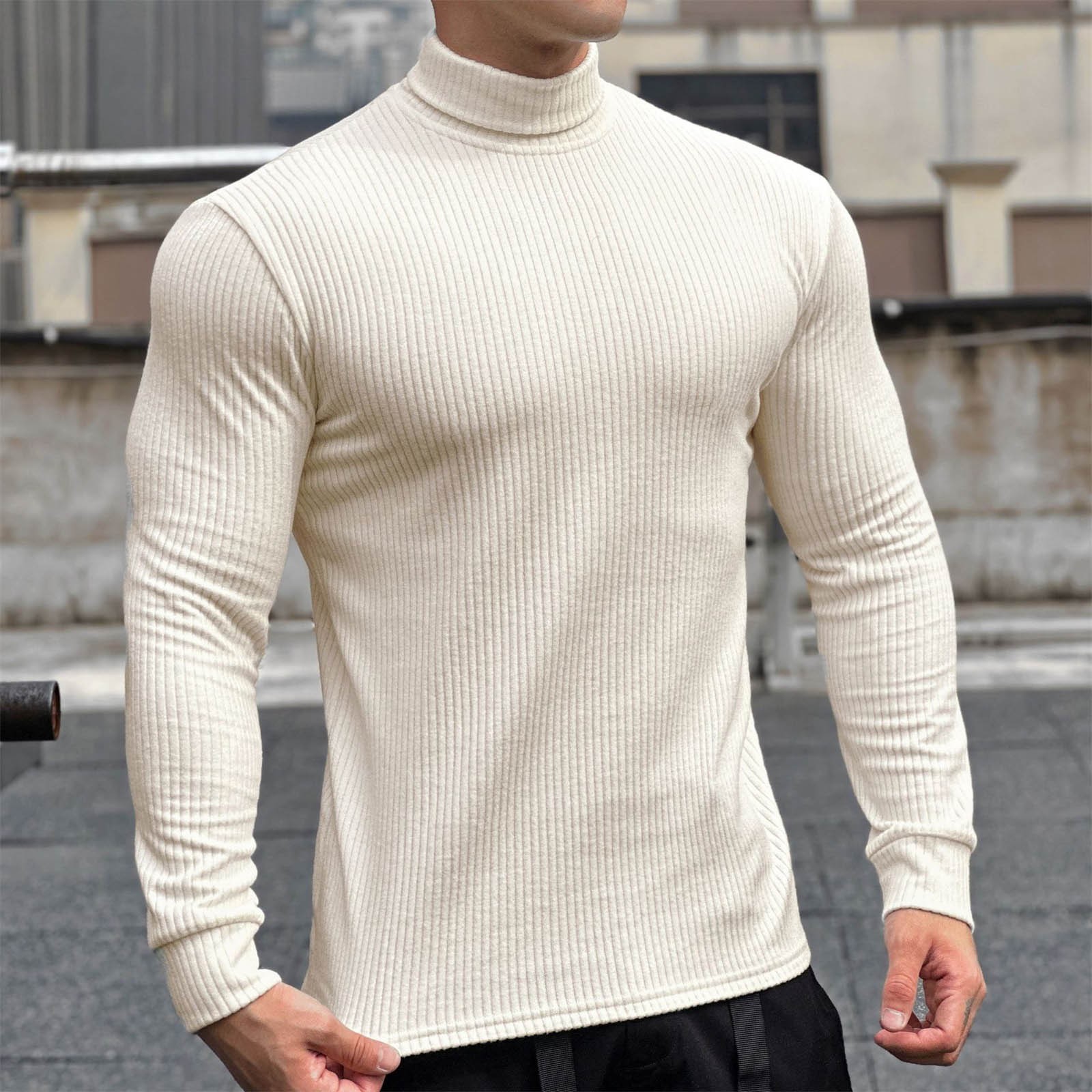 GZWYHT Mens Shirt Men's Solid Color Striped Fabric