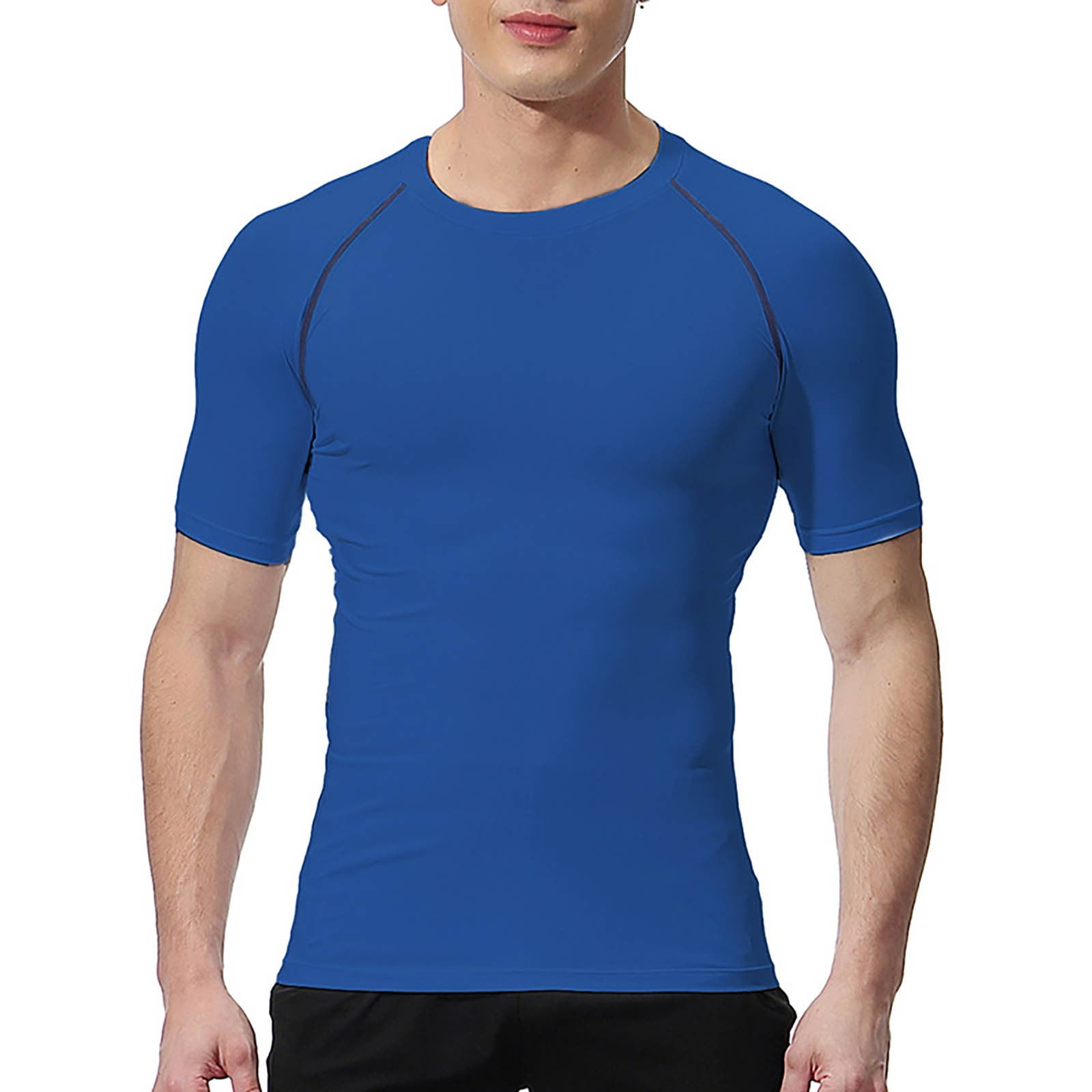 GZWYHT Mens T Shirts Compression Shirt Men s Spring And Summer Solid Color Quick Drying Breathable Tights Sweat Basketball Training Sports Wear