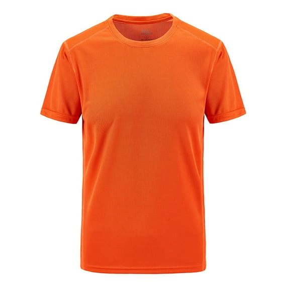 GZWYHT Mens T-Shirts,Compression Shirt Men's Summer Casual Outdoor T-shirt Plus Size Sport Fast-Dry Breathable Tops Tshirts Shirts,Workout Shirts Orange 6XL