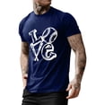 thumbnail image 1 of GZWYHT Mens T-Shirts,Mens Graphic T-Shirts Men's Summer Baseball Letter Printed Round Neck Short Sleeved T Shirt Tshirts Shirts,Men Clothing Dark blue S, 1 of 4