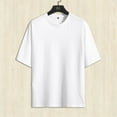 thumbnail image 1 of GZWYHT Mens T-Shirts,Tshirts Shirts Mens Summer Solid Round Neck Short Sleeve T Shirt Tops Workout Shirts,Men Clothing White XL, 1 of 7