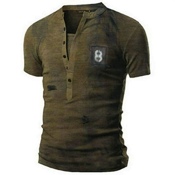 GZWYHT Mens T-Shirts,V Neck T Shirts Men's Loose Retro Militarys Style V Neck Simple T Shirt Tshirts Shirts,Workout Shirts Green XL