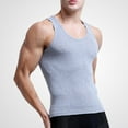 thumbnail image 1 of GZWYHT Mens Tank Tops,Sleeveless Shirts Men's casual fashion tight round neck sleeveless sports fitness vest Mens Casual Shirts,Men Clothing Grey XXL, 1 of 5