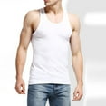 thumbnail image 1 of GZWYHT Mens Tank Tops,Sleeveless Shirts Men's casual fashion tight round neck sleeveless sports fitness vest Mens Casual Shirts,Men Clothing White XXL, 1 of 4