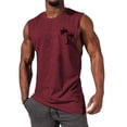 thumbnail image 1 of GZWYHT Mens Tank Tops,Sleeveless Shirts Summer Large Split Loose Sports Fitness Vest Lengthened Hiphop Pure Sleeveless Printed Vest Summer Shirts,Men Clothing Red M, 1 of 4