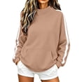 thumbnail image 1 of GZWYHT Mock Neck Sweatshirt Women Plus Size Mock Neck Sweatshirt Plain Mock Neck Sweatshirt Funnel Neck Sweatshirt Oversized Mock Neck Sweatshirt Long Sleeve Sweatshirt Brown XL, 1 of 6