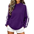 thumbnail image 1 of GZWYHT Mockneck Sweatshirt Camping Sweatshirts Plain Mock Neck Sweatshirt Funnel Neck Sweatshirt High Neck Sweatshirt Fall Sweatshirts for Women Long Sleeve Turtleneck Tops Purple S, 1 of 6