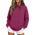thumbnail image 1 of GZWYHT Mockneck Sweatshirt Pullover Sweaters for Women Fashion Clothing Plus Size Mock Neck Sweatshirt Cute Clothes Fall Clothes Plain Mock Neck Sweatshirt Cowl Neck Tops Red 2XL, 1 of 8