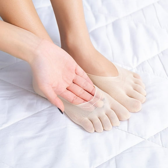 GZWYHT Socks for Women Ankle Socks Liner Ankle Toes Mesh Five Women -friction Socks Breathable Socks Cute Socks No Show Socks Beige One Size