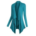 thumbnail image 1 of GZWYHT Open Front Cardigan for Women Shrugs for Women Ruffle Cardigans for Women Plus Size Cardigan for Women Cardigan Sweaters Flowy Cardigan Draped Ruffles Cardigan Blue M, 1 of 2