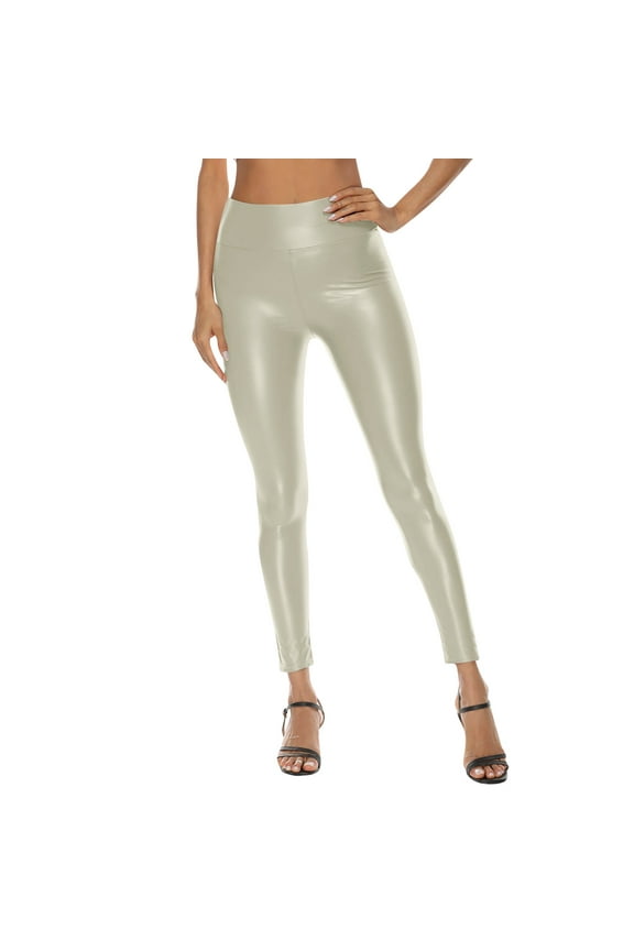 Petite Pants,Leggings for Women,Womens Faux Leather Leggings Stretch High Waisted Pleather Pu Pants Warm Pants,Tights for Women,Pants for Women,Leather Pants,E,S