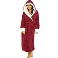 thumbnail image 1 of GZWYHT Robes for Women Plus Size Pajamas,Women Winter Plush Lengthened Shawl Bathrobe Home Clothes Long Sleeved Robe Coat,Bath Robe,Women'S Sleepwear,,Red S, 1 of 8