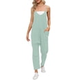 thumbnail image 1 of GZWYHT Jumpsuits for Women Overalls for Women Womens Solid Suspenders Casual Pants Jumpsuit Casual Pocket Jumpsuit Rompers for Women Womens Rompers for Summer Green M, 1 of 8