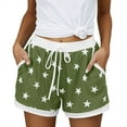thumbnail image 1 of GZWYHT Running Shorts Shorts for Women Women's Fashion Casual Star Pattern Print Casual Elastic Waist Shorts Lounge Pants Women Cotton Shorts Green XXL, 1 of 4