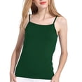 thumbnail image 1 of GZWYHT Satin Camisole Top For Women,White Spaghetti Strap Tank Top Crew Neck Satin Tank Top Basic Cami Shirts Form Fitting Scoop Neck Satin Camisole Top For Women Green XL, 1 of 5