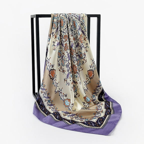 GZWYHT Scarves for Women Lightweight,Scarves 90X90CM Women Point Printing Scarf Fashion Retro Female Multipurpose Shawl Scarf Neck Scarf,Clearance,Womens Scarves Purple