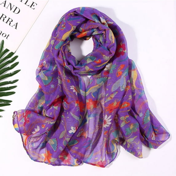 GZWYHT Scarves for Women Lightweight,Scarves Women Spring Fashion Long Print Scarf Casual Colored Sunscreen Scarf Neck Scarf,Clearance,Womens Scarves Purple