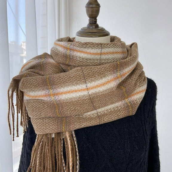 GZWYHT Scarves for Women Lightweight,Scarves Women Fall Winter Scarf Classic Scarf Warm Soft Large Blanket Wrap Shawl Scarves Neck Scarf,Clearance,Womens Scarves Coffee