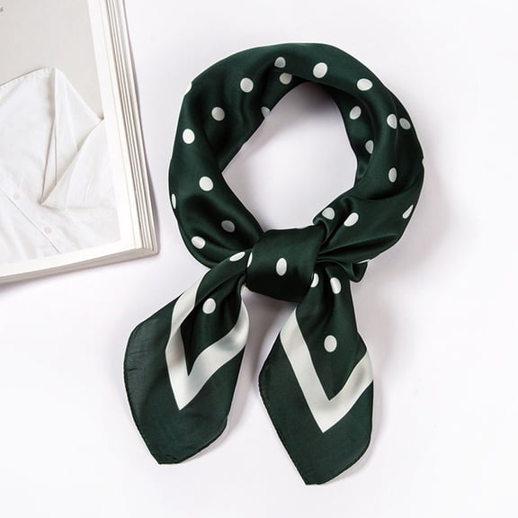 GZWYHT Scarves for Women Lightweight,Scarves Women Polka Dot Square Scarf Ribbon Scarves Kerchief Neck Scarf 70x70cm Neck Scarf,Clearance,Womens Scarves Green