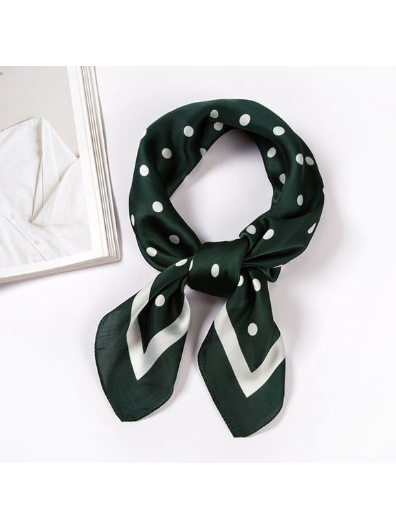 Scarves for Women Lightweight,Scarves Women Polka Dot Square Scarf Ribbon Scarves Kerchief Neck Scarf 70x70cm Neck Scarf,Clearance,Womens Scarves Green