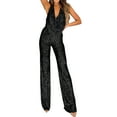 thumbnail image 1 of GZWYHT Sets for Women Jumpsuits for Women Summer New European And American Jumpsuit Lady'S Sleeveless Neck Sequin Pants Women Pants Romper Wedding Lounge Sets for Women Summer Sets for Women Black L, 1 of 6