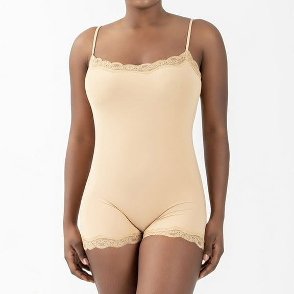 GZWYHT Sets for Women Jumpsuits for Women Women Lace Square Neck Bodysuit Sleeveless Tummy Leotard Bodysuit Going Out Tank Tops Basic Shirts Lounge Sets for Women Workout Sets for Women Beige M