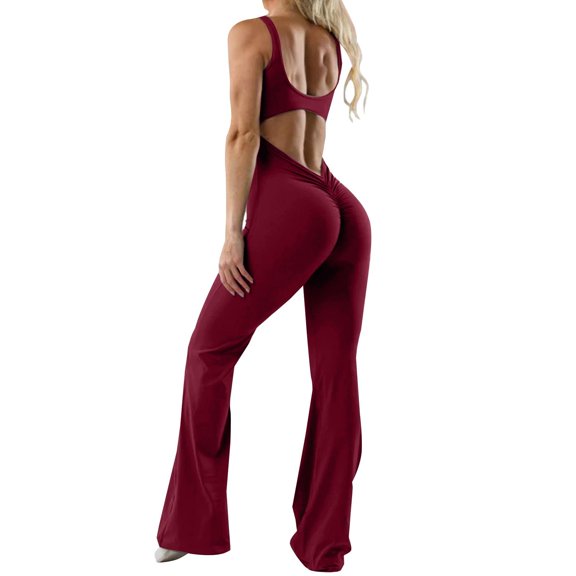 GZWYHT Sets for Women Jumpsuits for Women Women's Tight Fitting Yoga Jumpsuit With Chest Cushion Back Hollow Out Sports Slimming Jumpsuit Lounge Sets for Women Summer Sets for Women RD2 M